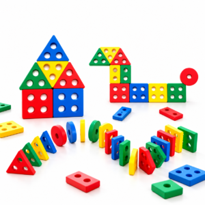 Wooden Geometric Shape Blocks For Kids - 4 Shapes (2025-57)