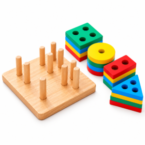 Wooden Geometric Shape Matching Blocks For Kids (2025-56)