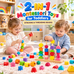 Montessori Wooden Beads Sequencing & Shape Matching For Kids (2025-24)