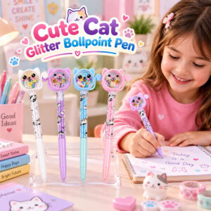 Cute Cat Glitter Ballpoint Pen For Kids (1005)