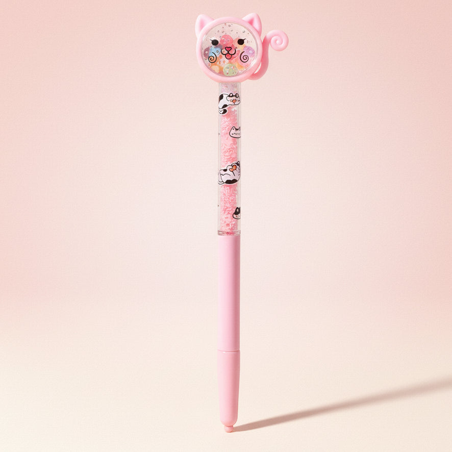 Cute Cat Glitter Ballpoint Pen For Kids (1005) — product view 4