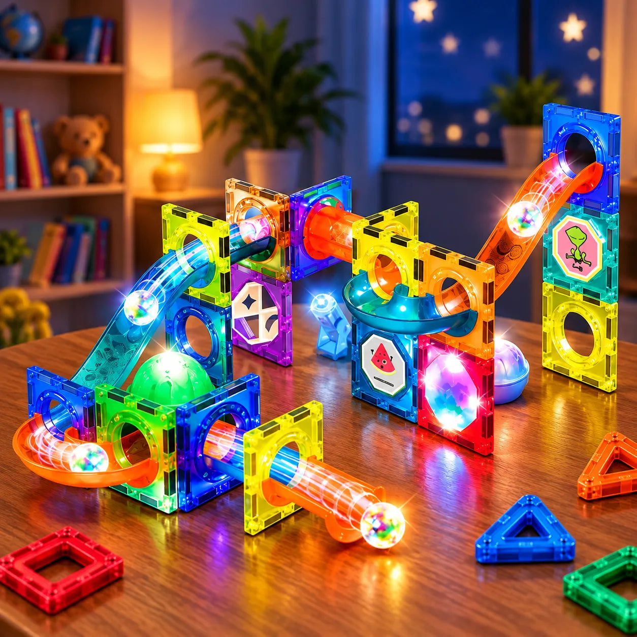 Lighting Castle Magnetic Building Blocks for Kids (E134) — product view 2