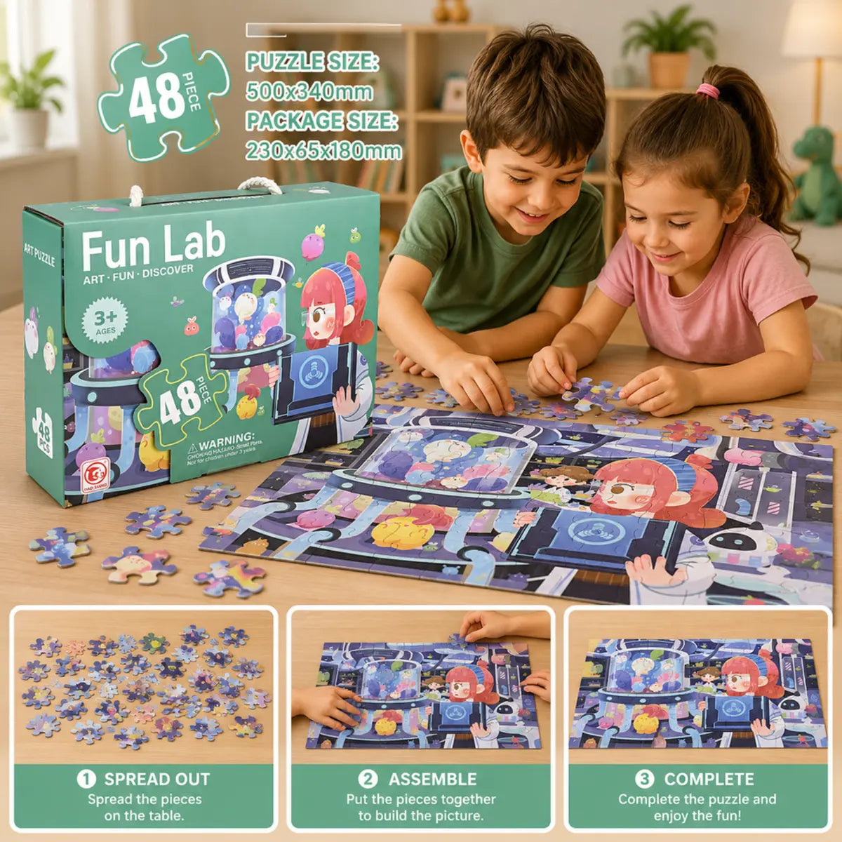 48 Pcs Educational Jigsaw Puzzle for Kids (88618/20) — product view 3