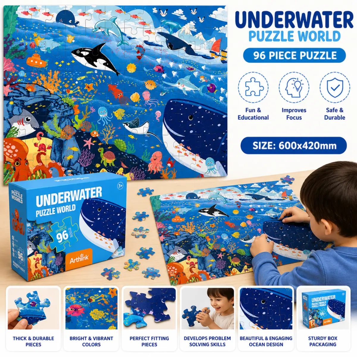 96 Pcs Animal Puzzle Set for Kids (Random | AK2105) — product view 3