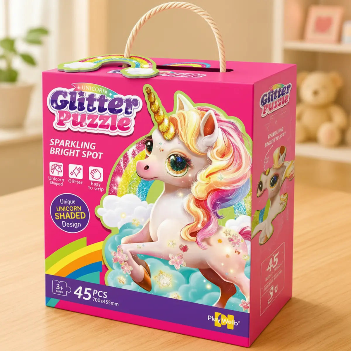 45 Pcs Unicorn Glitter Puzzle For Kids (889) — product view 4