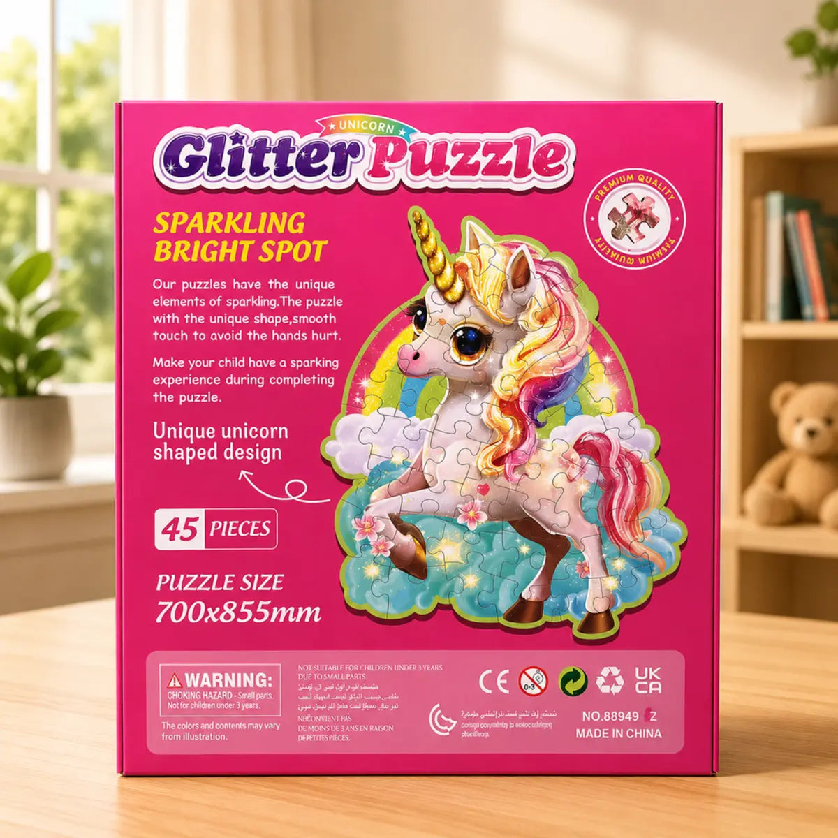 45 Pcs Unicorn Glitter Puzzle For Kids (889) — product view 5