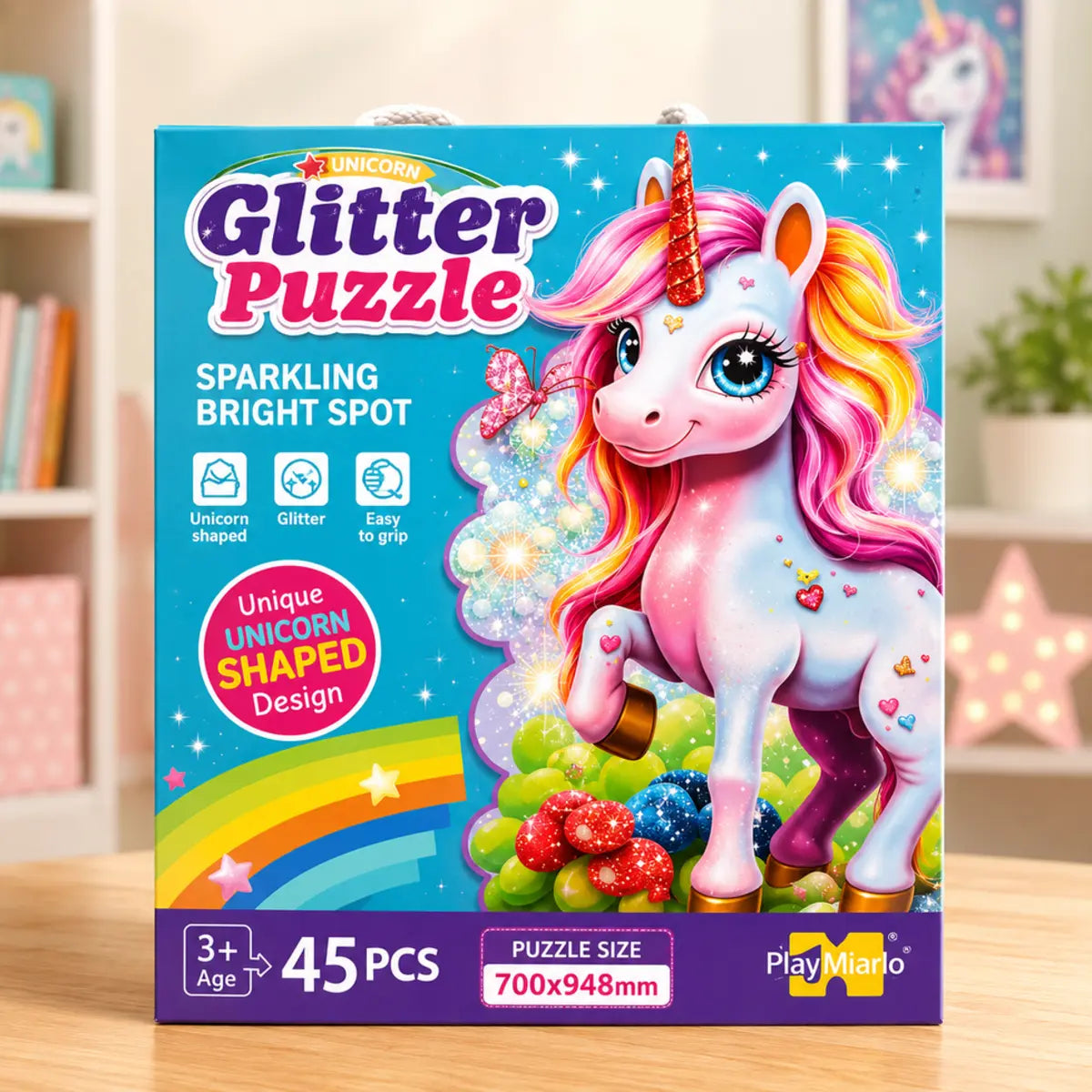 45 Pcs Unicorn Glitter Puzzle For Kids (889) — product view 6