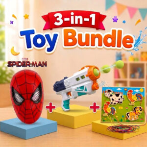 3-in-1 Kids Mask, Water Gun & Lacing Puzzle Toy Bundle (2025-34/648-28/BJ0053)