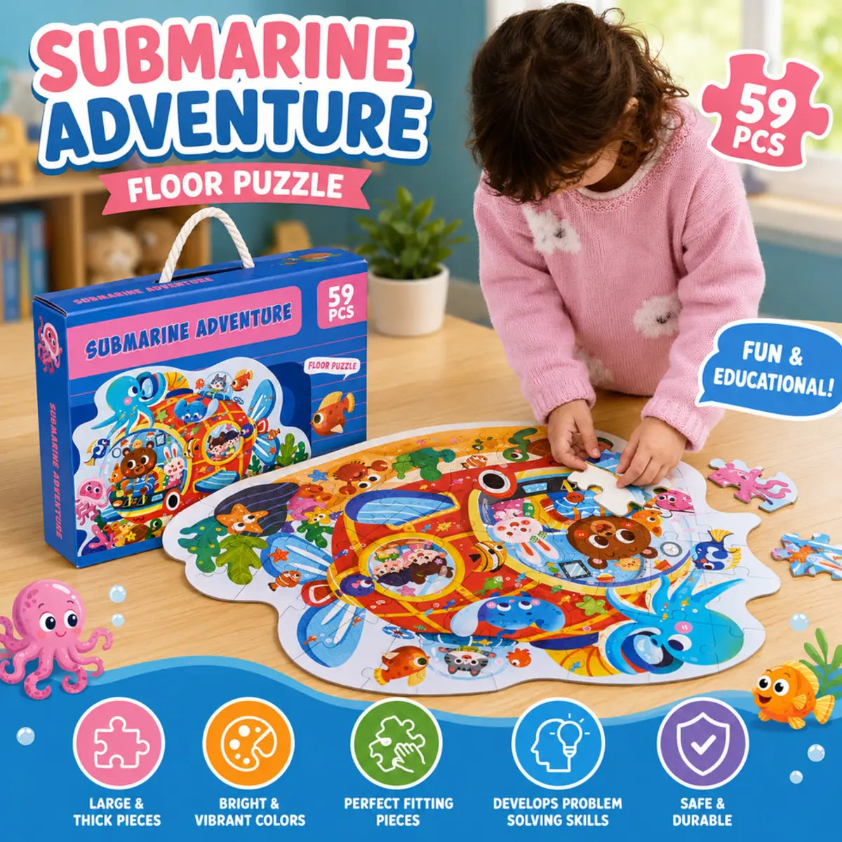 59 Pcs Submarine Adventure Puzzle for Kids (88735) — product view 3