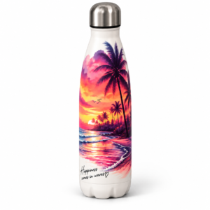 Tropical Sunset Water Bottle for Kids front view